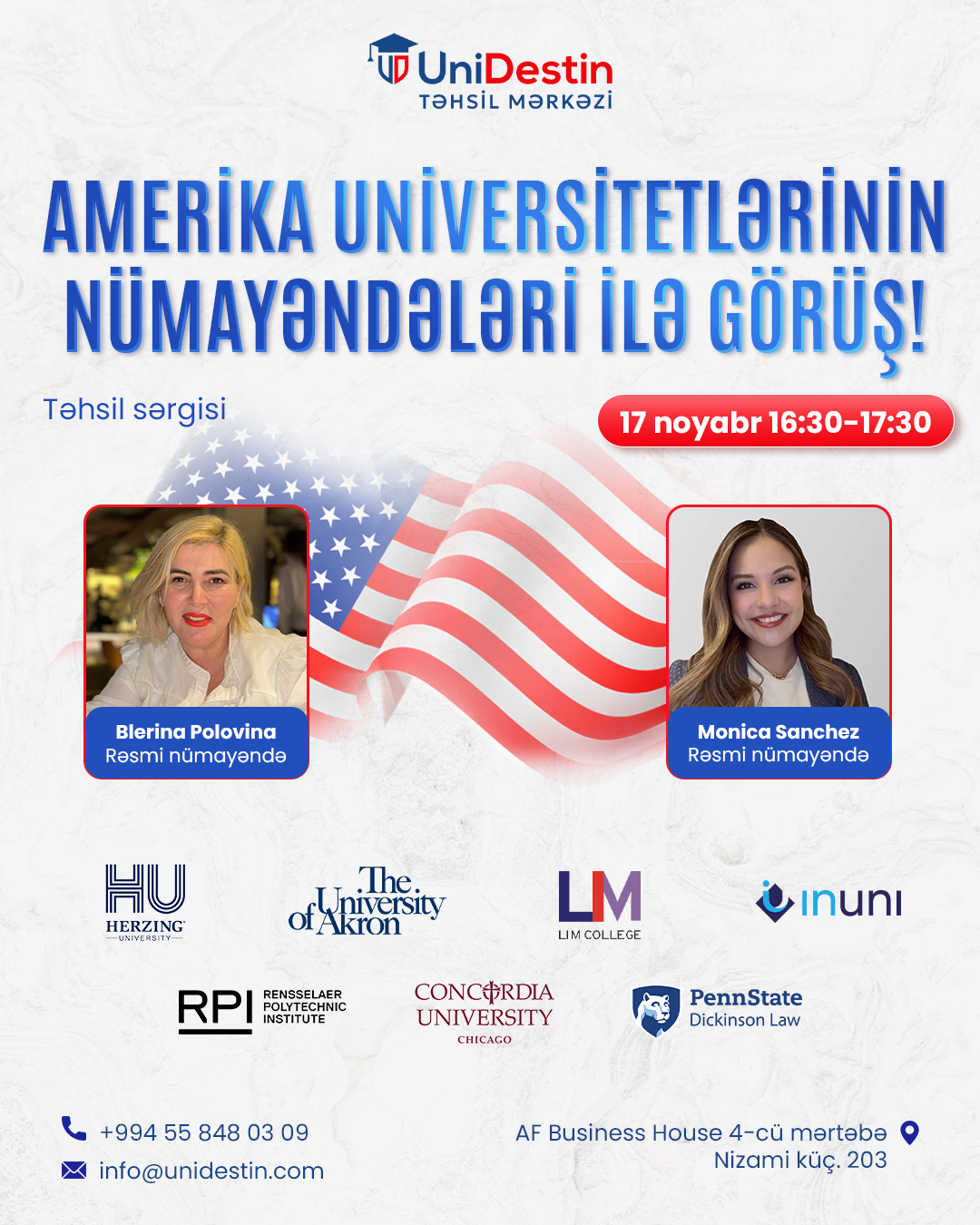 ABŞ Universitetləri ilə Görüş – UniDestin Təhsil Sərgisi